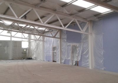 Ignifugación de estructura en pintura. Polideportivo de la Robla