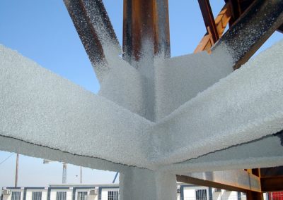 Ignifugación de estructuras metálicas y forjados en Perlita y vermiculita. Hospital de Leon (1)